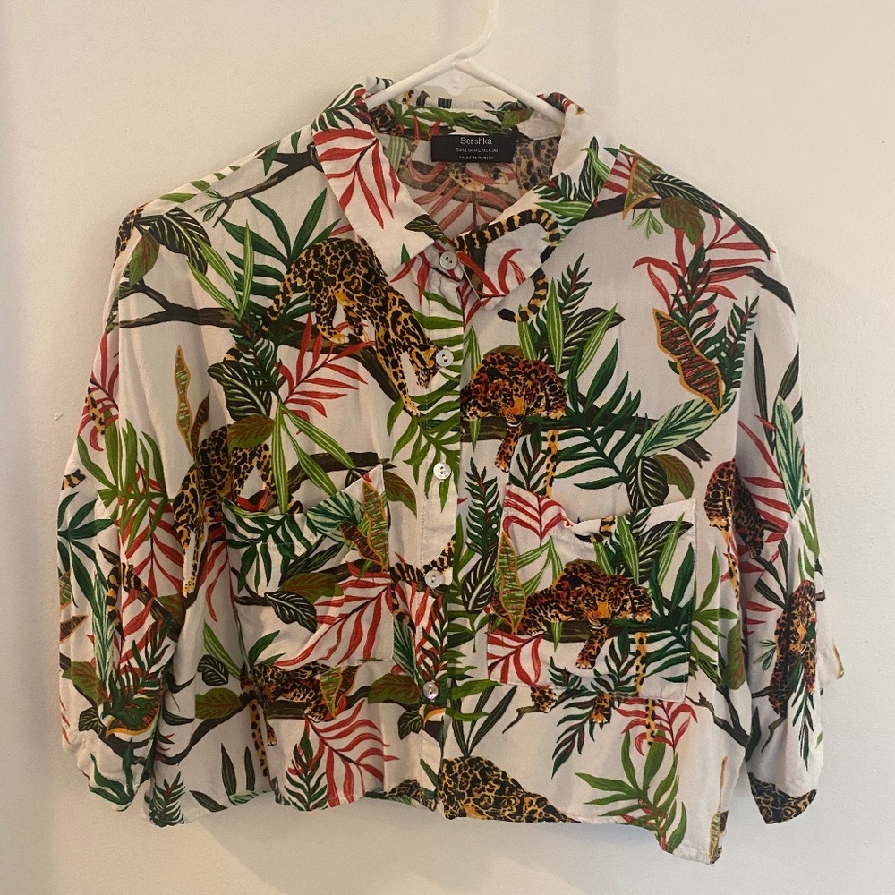 Cropped Button-up Shirt